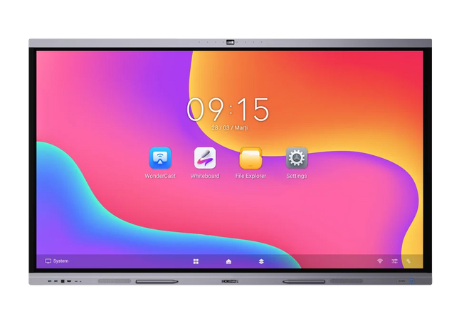Tabla interactiva 75 inch Horizon A3C 4K vedere frontala