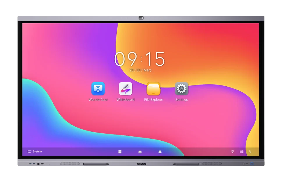 Tabla interactiva 75 inch Horizon A3C 4K vedere frontala
