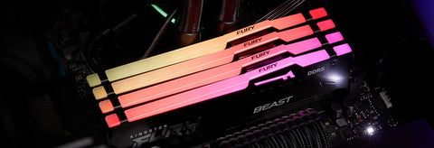 Detaliu radiator Kingston Fury Beast DDR5 6000MHz