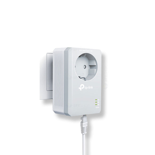 TP-Link TL-PA4010P Kit – Adaptor Powerline cu priză integrată, viteză 600 Mbps, HomePlug AV, Plug and Play, 2 unități