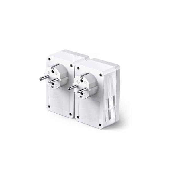 TP-Link TL-PA4010P Kit – Adaptor Powerline cu priză integrată, viteză 600 Mbps, HomePlug AV, Plug and Play, 2 unități
