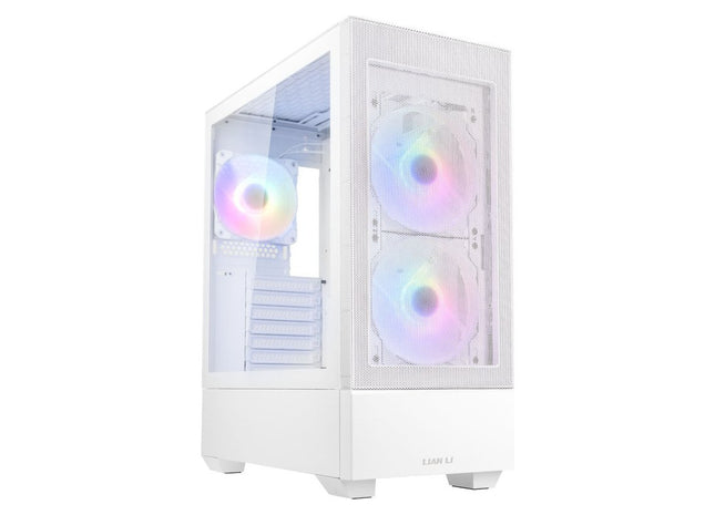 Carcasă LIAN LI LANCOOL 205 Mesh C White – Mid Tower, panou din sticlă securizată, mesh frontal, 3 ventilatoare preinstalate