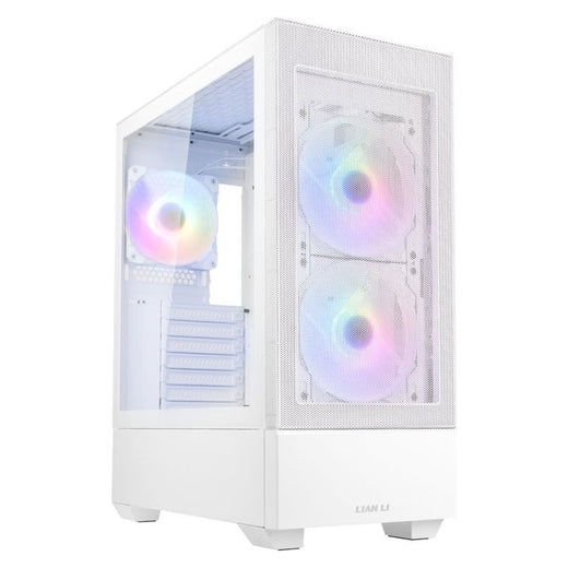 LIAN LI LANCOOL 205 Mesh C White Case – Mid Tower, Tempered Glass Panel, Front Mesh, 3 Pre-installed Fans