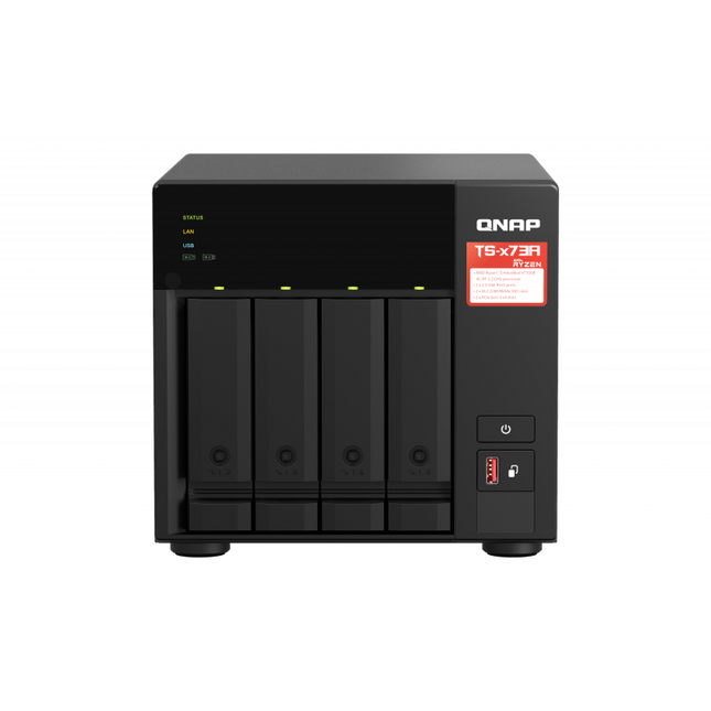 NAS QNAP TS-473A 4-Bay, AMD Ryzen V1500B, 8GB DDR4 RAM - Soluție profesională de stocare în rețea
