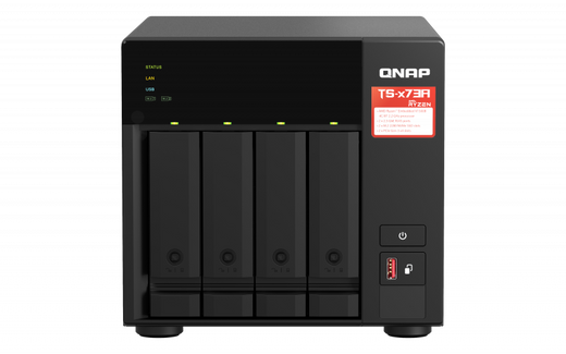 QNAP TS-473A 4-Bay NAS, AMD Ryzen V1500B, 8GB DDR4 RAM - Professional Network Storage Solution