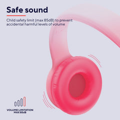 Trust Nouna WS Kids – casti wireless pentru copii, sunet limitat 92 dB, roz
