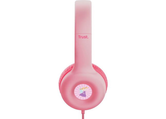 Trust Nouna WS Kids – casti wireless pentru copii, sunet limitat 92 dB, roz