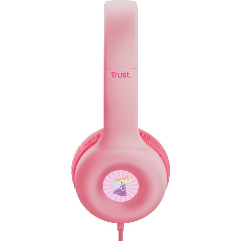 Trust Nouna WS Kids – casti wireless pentru copii, sunet limitat 92 dB, roz