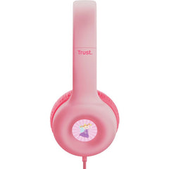 Trust Nouna WS Kids – casti wireless pentru copii, sunet limitat 92 dB, roz