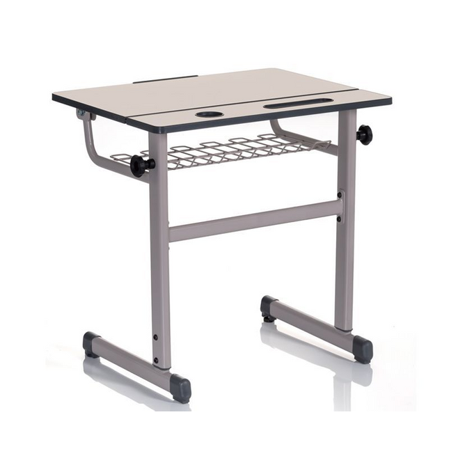 Masa individuala elev K16 – structura metalica, blat MDF 20mm, inaltime reglabila, sertar metalic