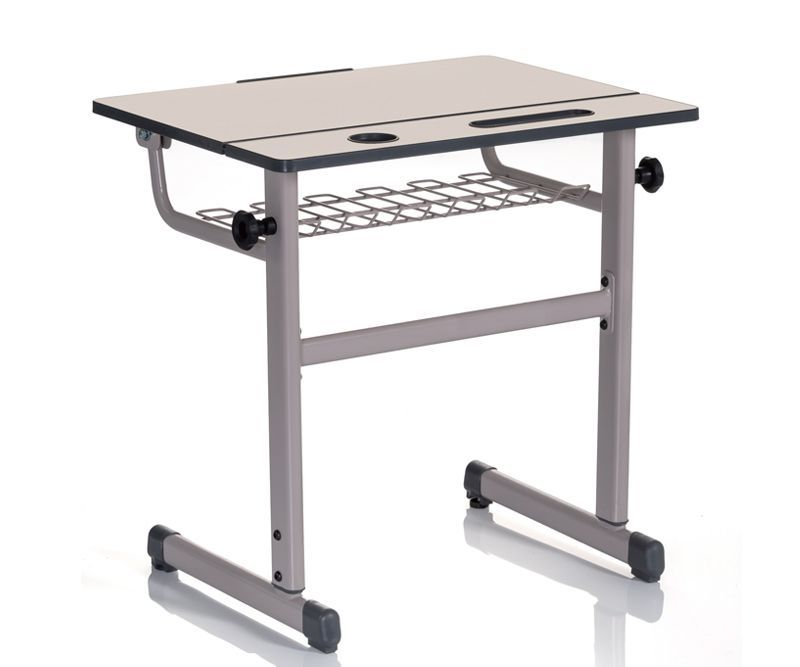 Masa individuala elev K16 – structura metalica, blat MDF 20mm, inaltime reglabila, sertar metalic