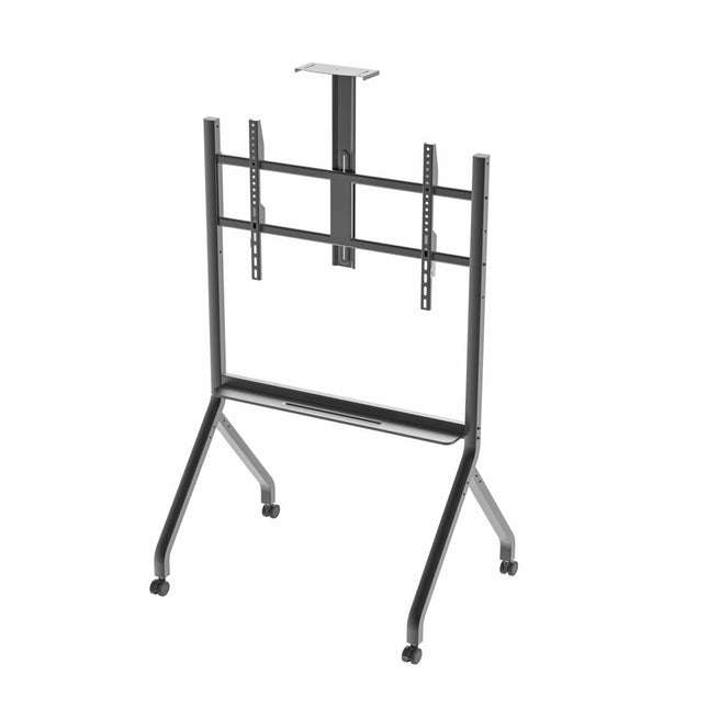 Stand TV mobil Serioux TV213CA, dimensiuni: 1050x755x2320mm, compatibilitate Max Vesa: 900x600mm, compatibilitate TV: 55"-100", greutate maximă suportata: 120 kg, baza cu 4 roti, raft multifunctional, gri
