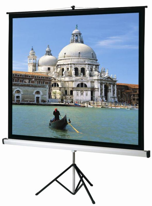Ecran de proiectie cu trepied Sopar Junior, manual, podea, 125cm x 125cm, format 1:1, negru