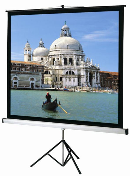 Ecran de proiectie cu trepied Sopar Junior, manual, podea, 125cm x 125cm, format 1:1, negru