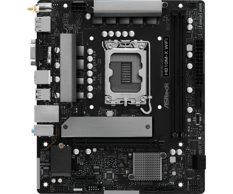 placa de baza ASRock H810M-X WiFi vedere frontala