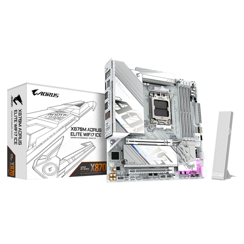 placa de baza GIGABYTE X870M AORUS ELITE WIFI7 ICE porturi si conectivitate