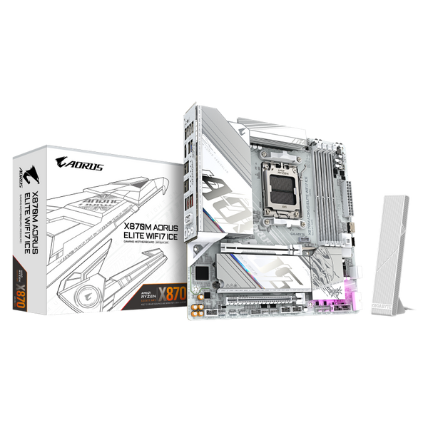 placa de baza GIGABYTE X870M AORUS ELITE WIFI7 ICE porturi si conectivitate