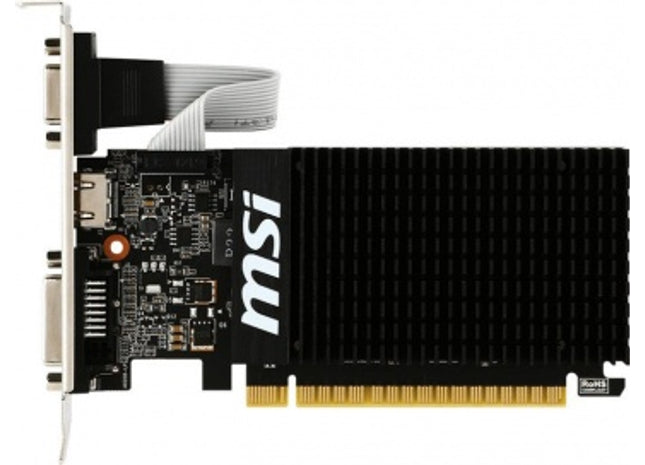 Placă video MSI GeForce GT 710 2GD3H LP – 2 GB DDR3, 64-bit, PCI-E 2.0, design low profile, răcire pasivă