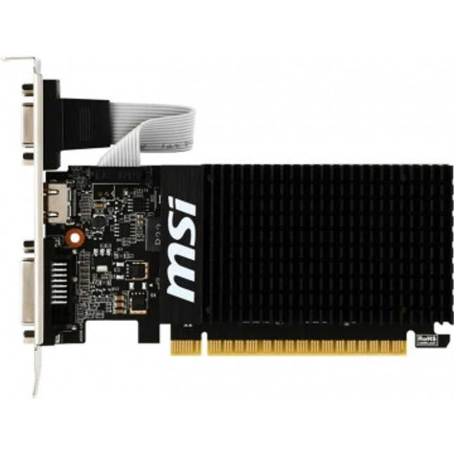 Placă video MSI GeForce GT 710 2GD3H LP – 2 GB DDR3, 64-bit, PCI-E 2.0, design low profile, răcire pasivă