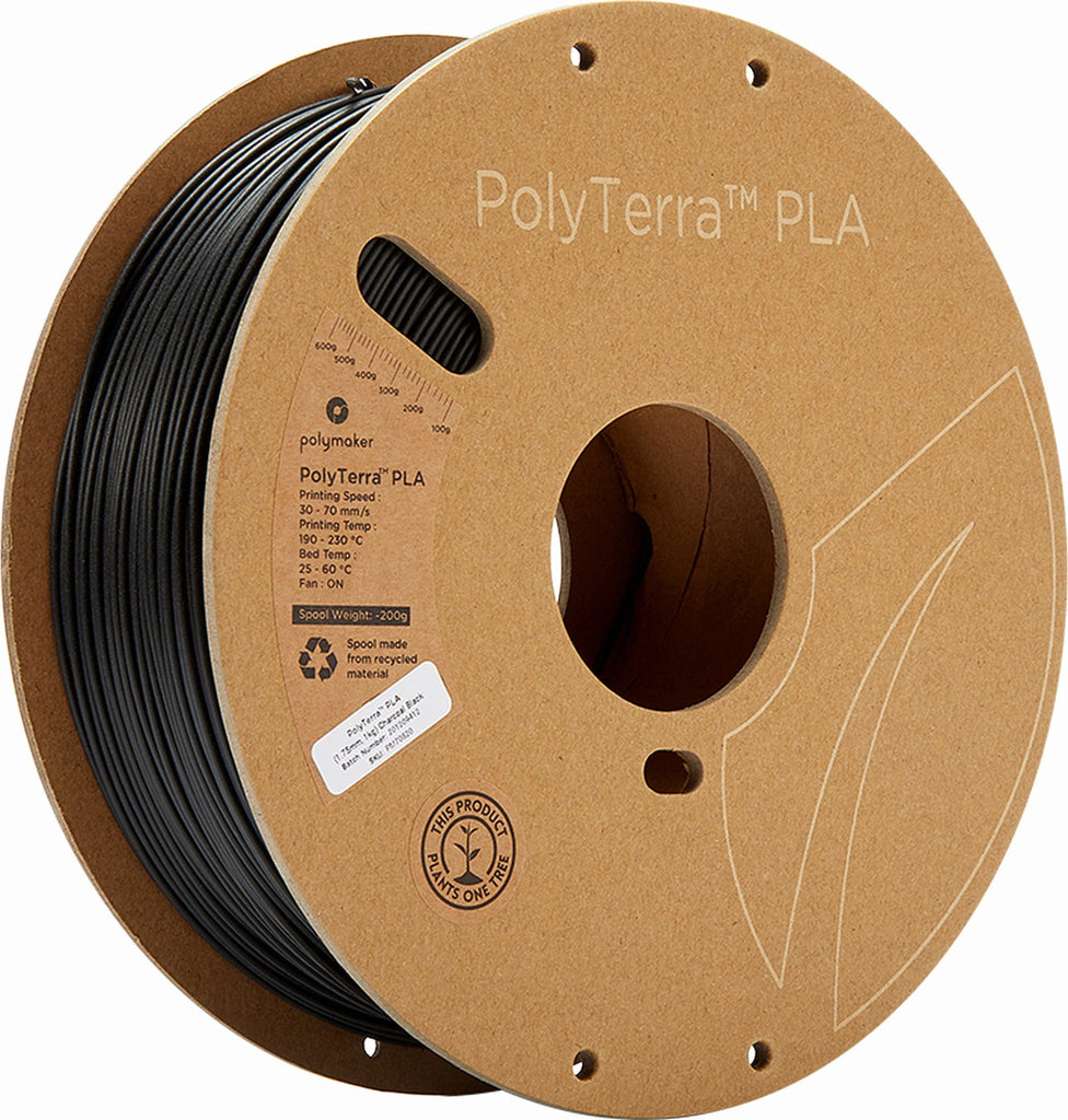 Filament PLA Polymaker PolyTerra Charcoal Black 1.75 mm 1000 g