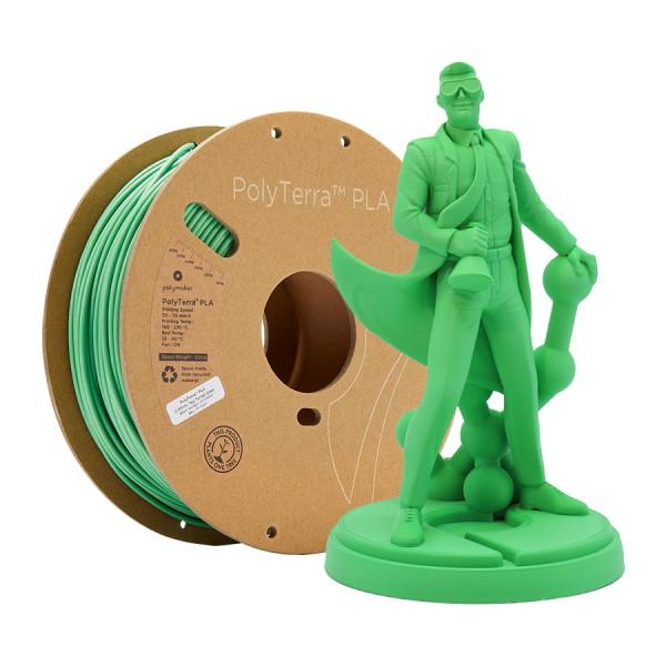 Rolă filament Polymaker PolyTerra PLA Forest Green pe spool din carton