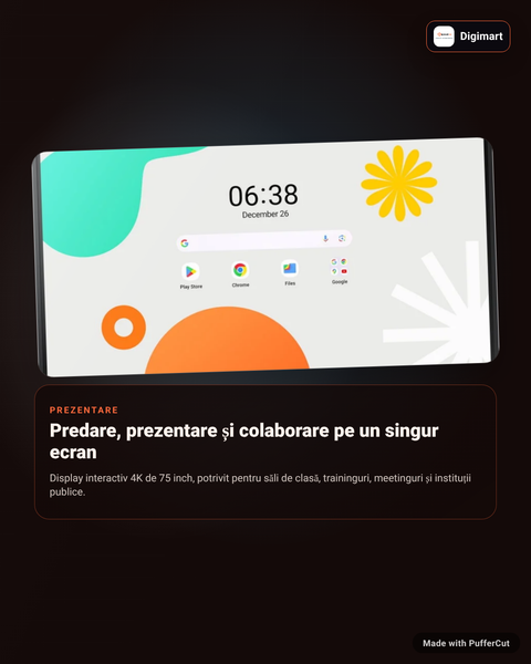 Samsung WA75F Tabla Interactiva 75 inch 4K Android 14 ad video