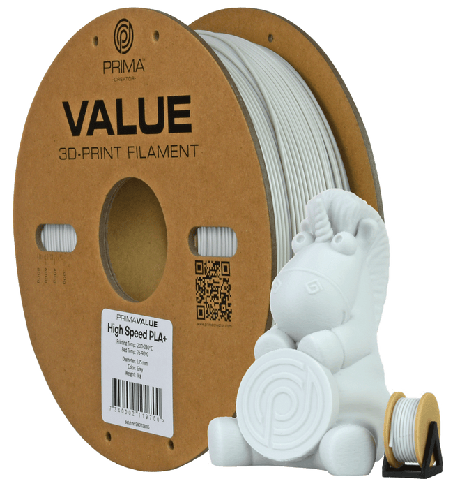 Filament PrimaCreator PrimaValue PLA+ High Speed Grey