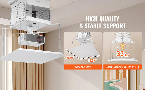 Proiector Lift Electric SucceBuy Tavan Ascuns Extensie 1.5 m Telecomanda Wireless