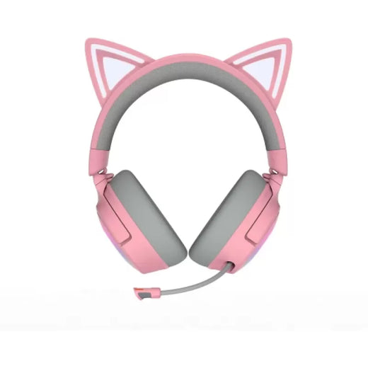 Razer Kraken Kitty V3 Pro – wireless gaming headset RGB cu THX Spatial Audio, microfon detașabil, roz