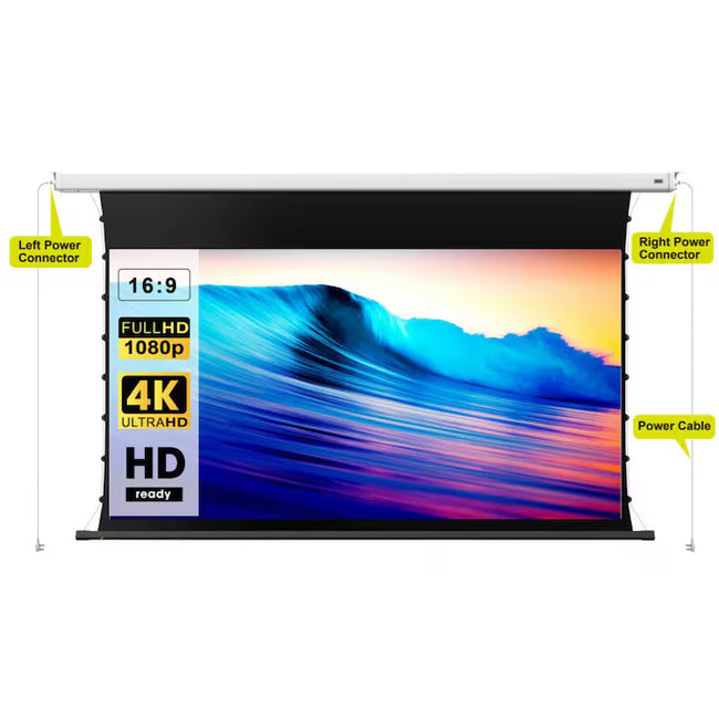 Ecran proiectie electric tensionat 266x150 cm Blackmount 16:9 perete tavan