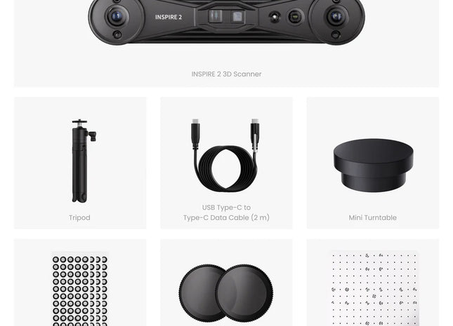 Scanner 3D Revopoint INSPIRE 2: Laser infraroșu wireless și lumină structurată