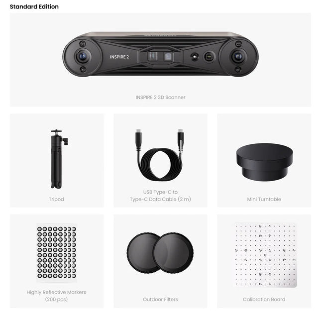 Scanner 3D Revopoint INSPIRE 2: Laser infraroșu wireless și lumină structurată