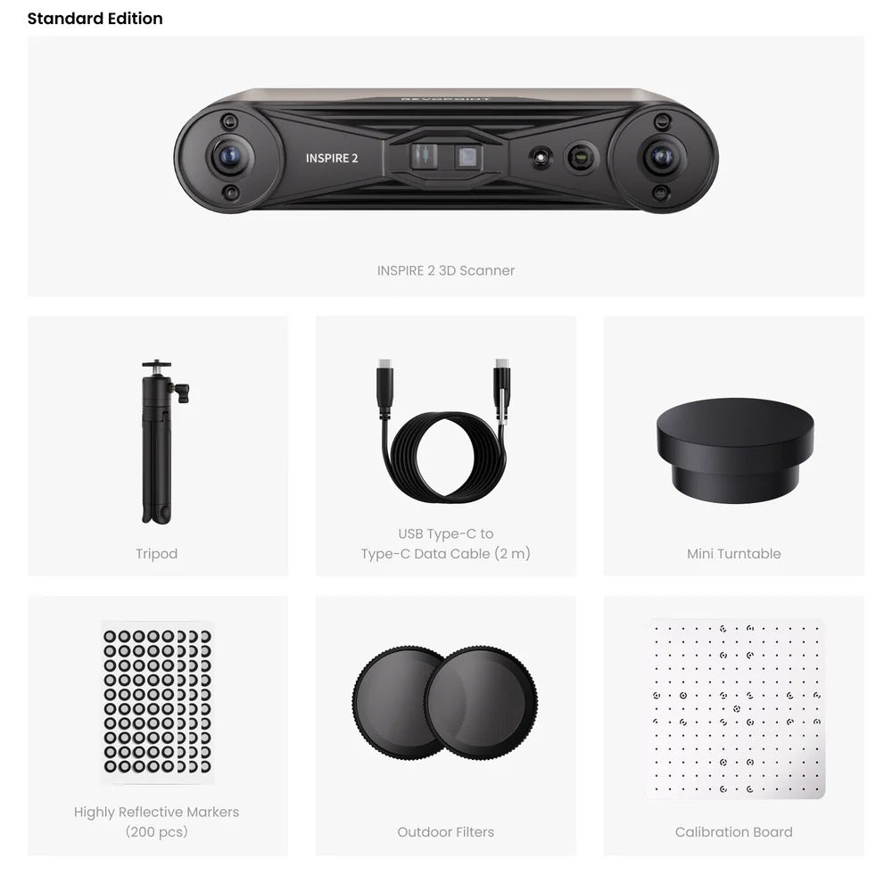Scanner 3D Revopoint INSPIRE 2: Laser infraroșu wireless și lumină structurată