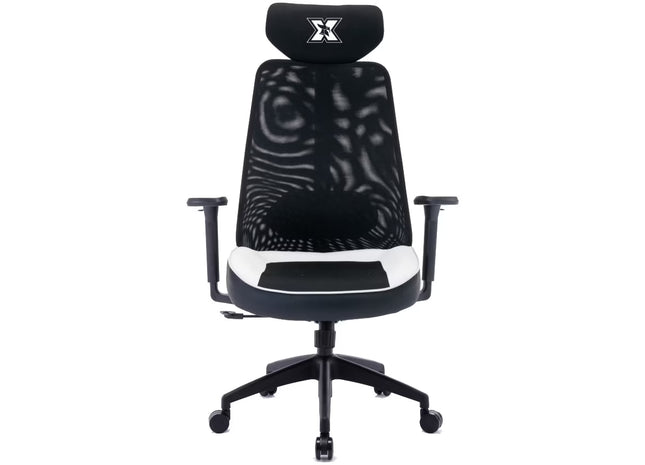 Scaun gaming Serioux Kyrian alb, cotiere 3D, piston gaz clasa 4, 150 kg