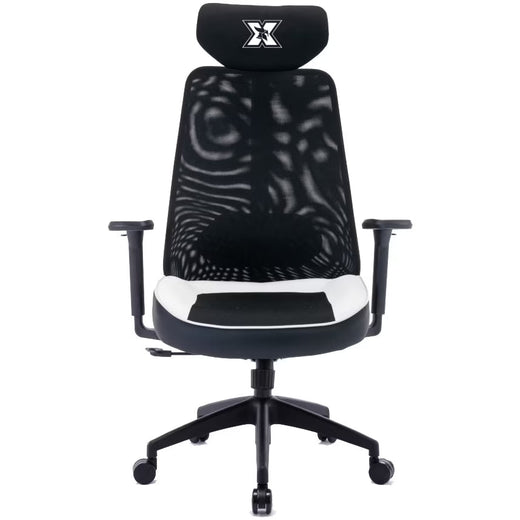 Scaun gaming Serioux Kyrian alb brate 3D piston gaz clasa 4 150kg