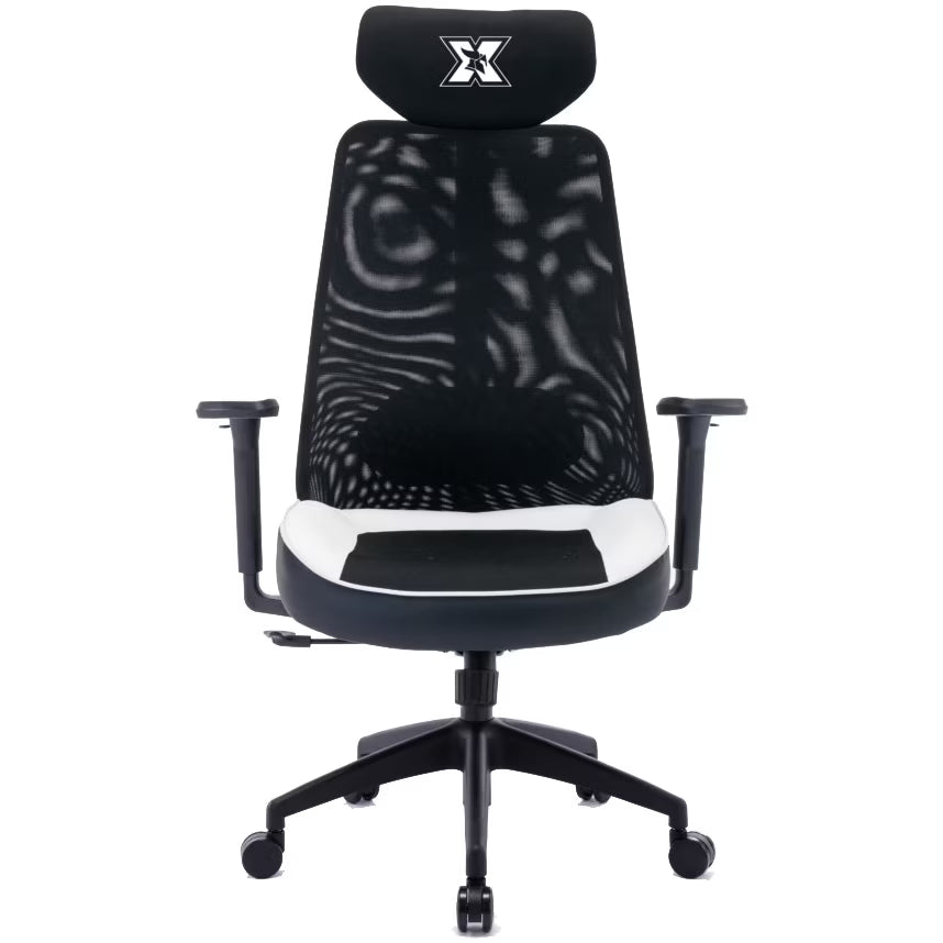 Scaun gaming Serioux Kyrian alb brate 3D piston gaz clasa 4 150kg