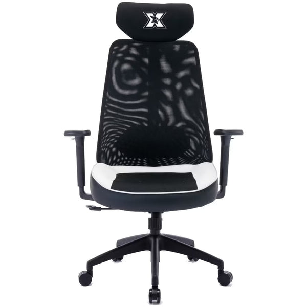 Scaun gaming Serioux Kyrian alb brate 3D piston gaz clasa 4 150kg