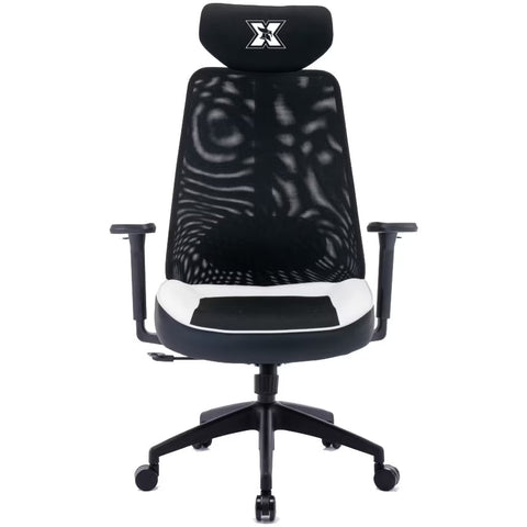 Scaun gaming Serioux Kyrian alb brate 3D piston gaz clasa 4 150kg