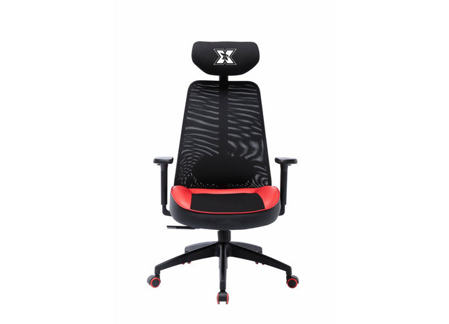 scaun gaming Serioux Kyrian rosu in setup gaming modern