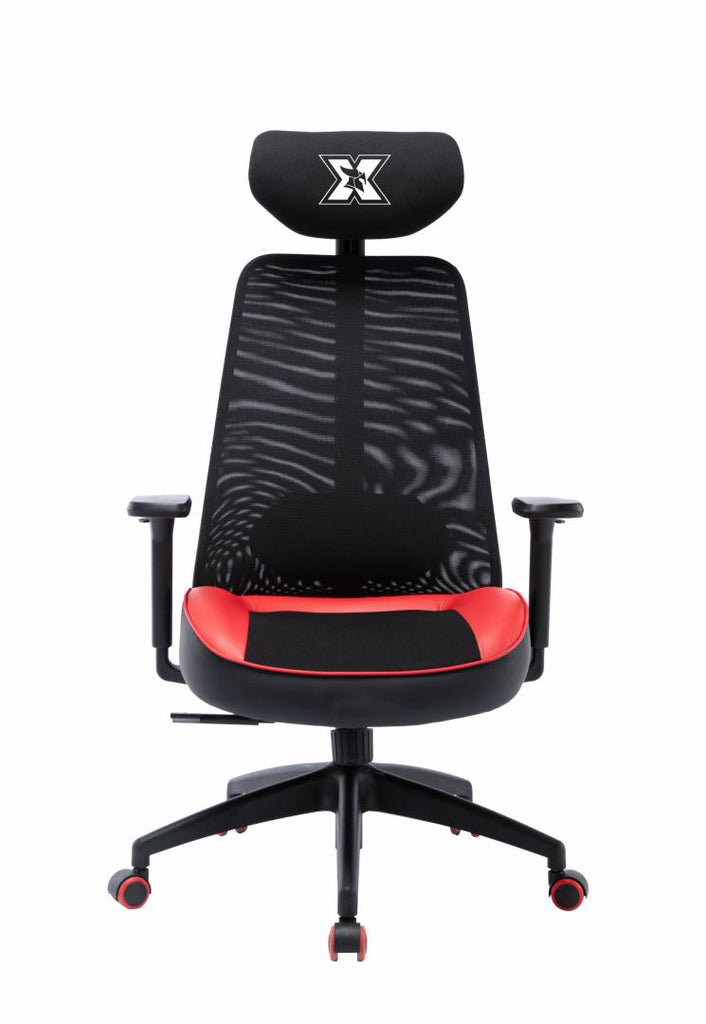 scaun gaming Serioux Kyrian rosu in setup gaming modern