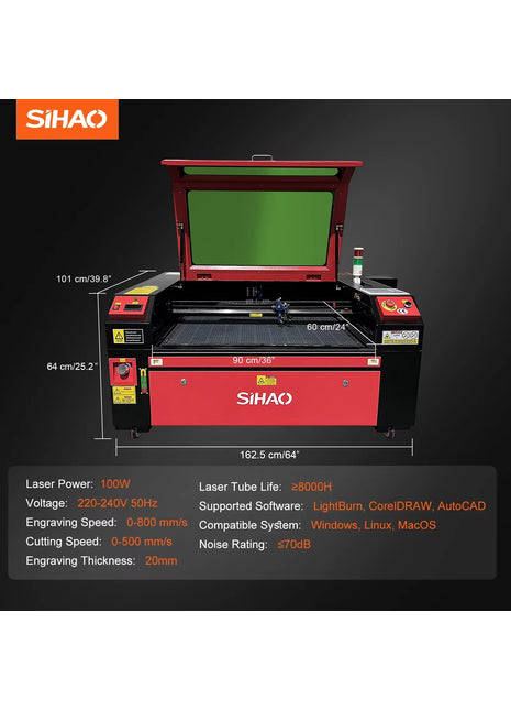 Masina laser CO2 SIHAO KH9060 100W
