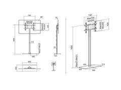 Stand TV Multibrackets MB-2425 cu display montat pentru prezentări