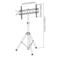 Stand TV BlackMount FS08-46T negru pentru televizor sau display profesional