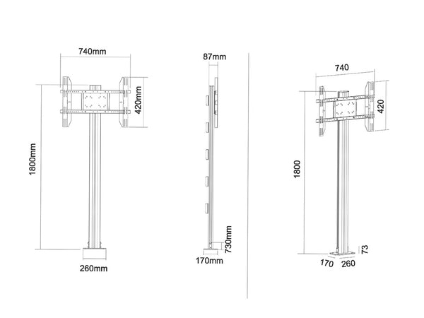 Suport display Multibrackets MB-2401 negru pentru spații publice
