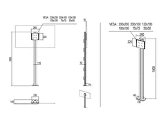 Suport TV Multibrackets MB-2401 cu display montat pentru prezentări