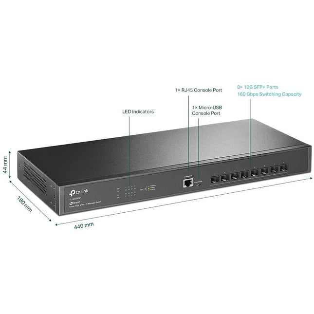 Switch TP-Link JetStream™ 8-Port 10GE SFP+ L2+ Managed – performanță avansată în rețele enterprise
