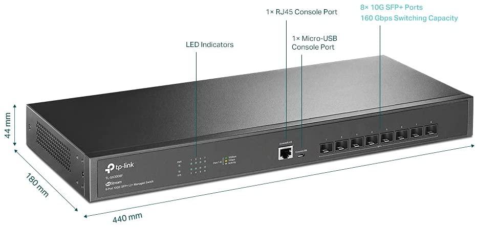 Switch TP-Link JetStream™ 8-Port 10GE SFP+ L2+ Managed – performanță avansată în rețele enterprise
