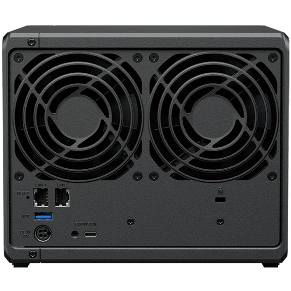 Vedere spate Synology DS925+ cu porturi LAN și USB