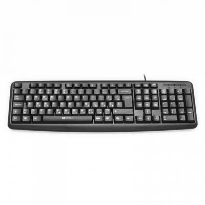 Tastatura Serioux 9400MM, cu fir, US layout, neagra, multimedia (11 hotkeys), USB