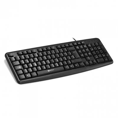 Tastatura Serioux 9400MM, cu fir, US layout, neagra, multimedia (11 hotkeys), USB